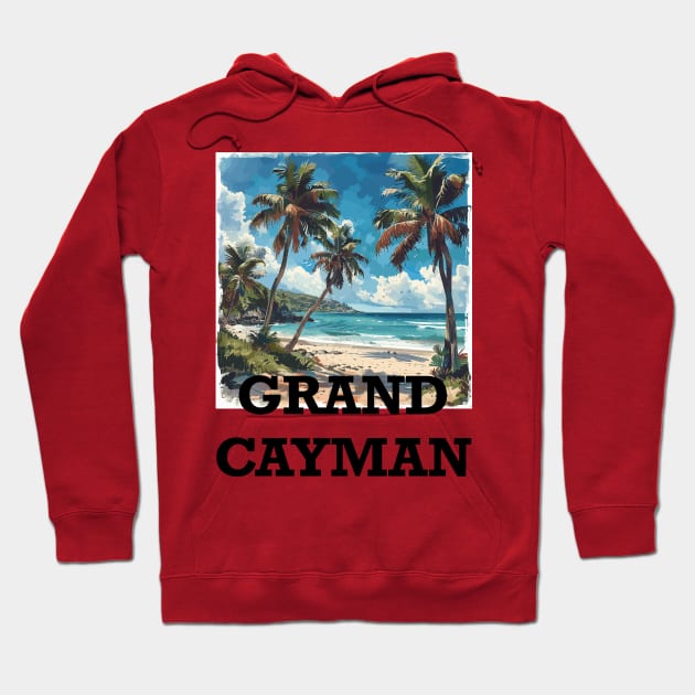 Grand Cayman (with Black Lettering) Hoodie by VelvetRoom